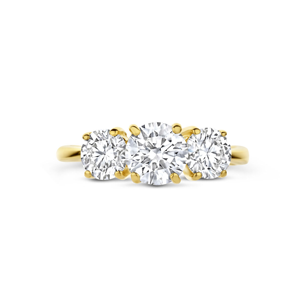 Fantasy Collection Trilogie ring lab grown diamant 2.20ct g vs 14K geelgoud