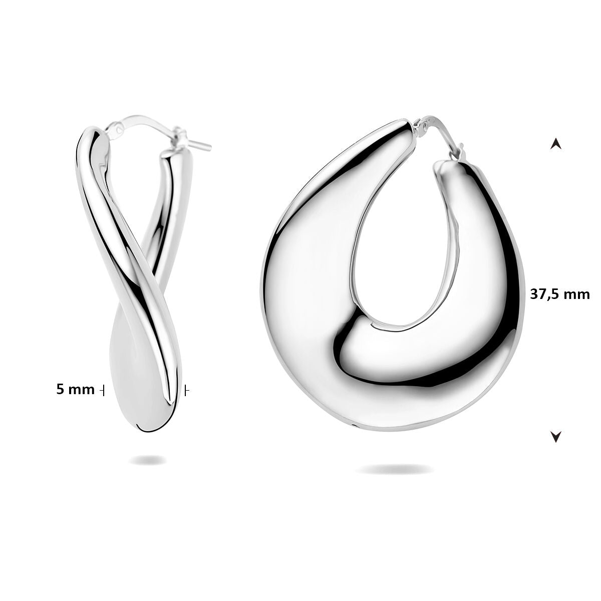 Fantasy Collection Oorbellen 37.5 mm zilver