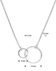 zilver gerhodineerd collier rondjes 41 + 4 cm 1337206