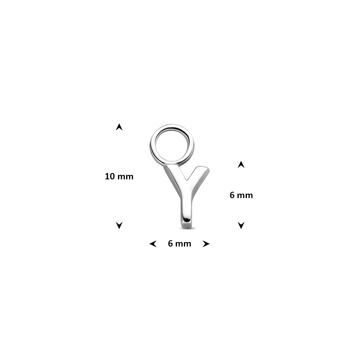 Oorringhanger letter Y 6 mm zilver #Letter_Y