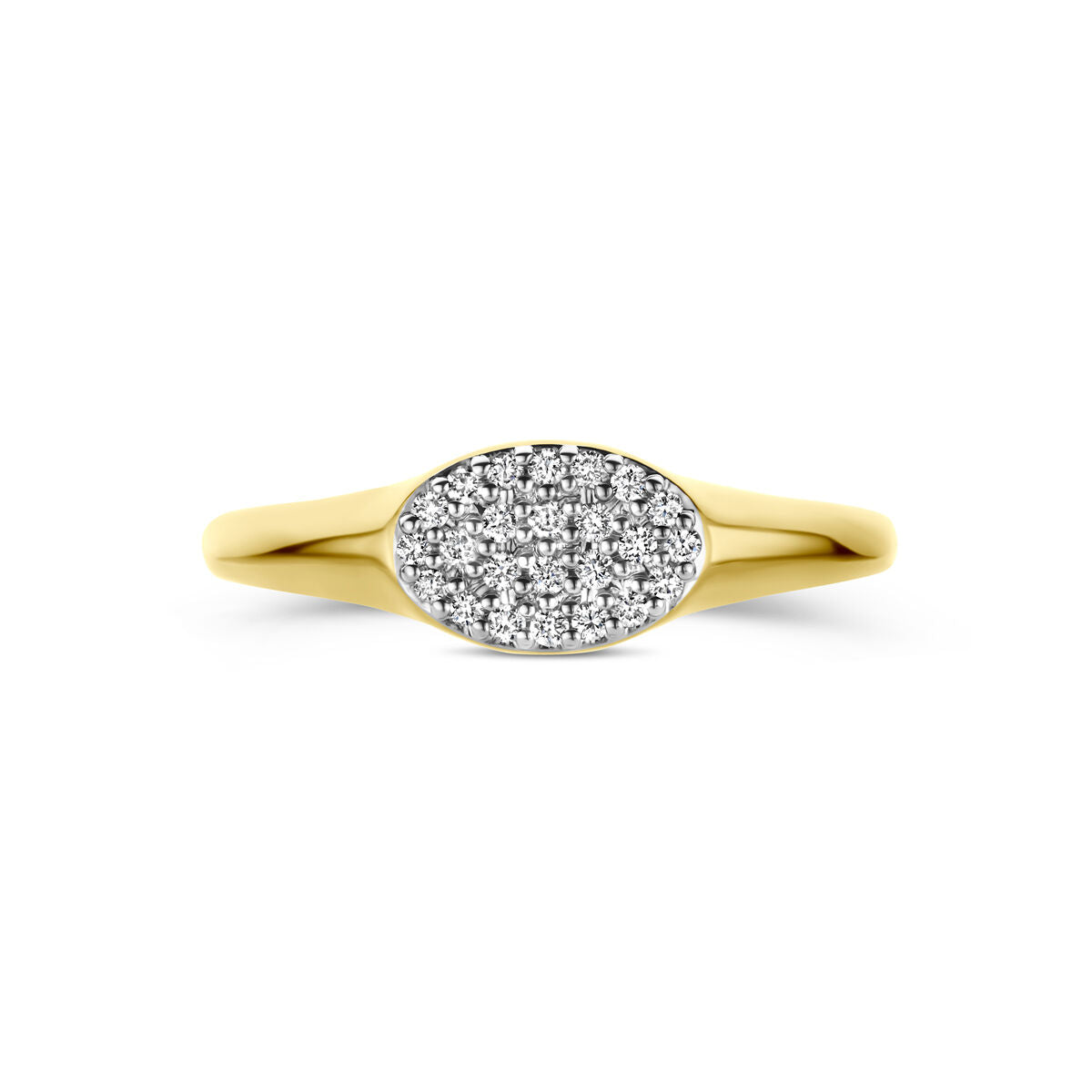 Ring lab grown diamant gestift 0.12ct f vs 14K geelgoud