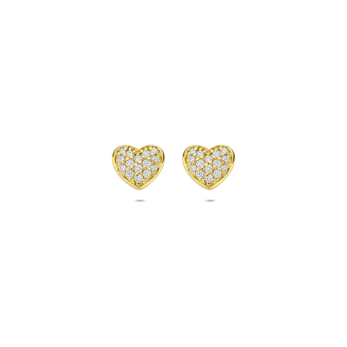 Fantasy Collection Oorbellen hartje diamant 0.17ct (2x 0.085ct) h si 6 mm 14K geelgoud