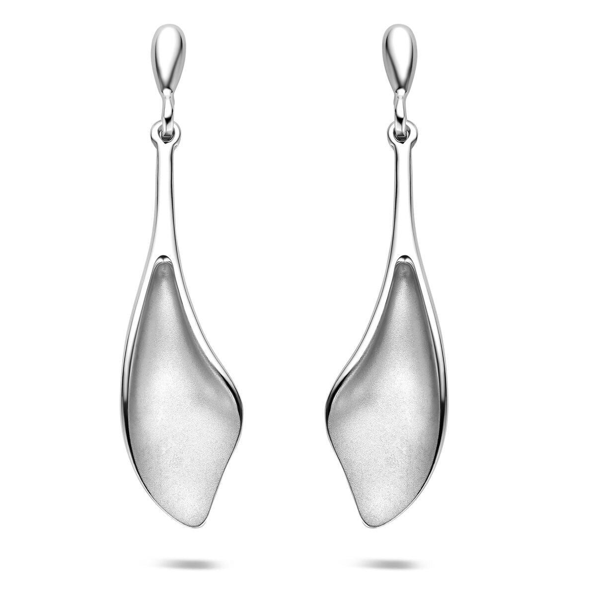 Fantasy Collection Hangende oorbellen poli/mat 41 mm zilver