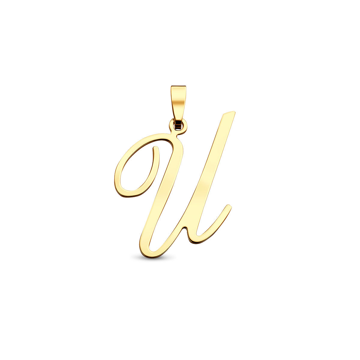 Hanger sierletter U 23,5 mm 14K geelgoud #Letter_U