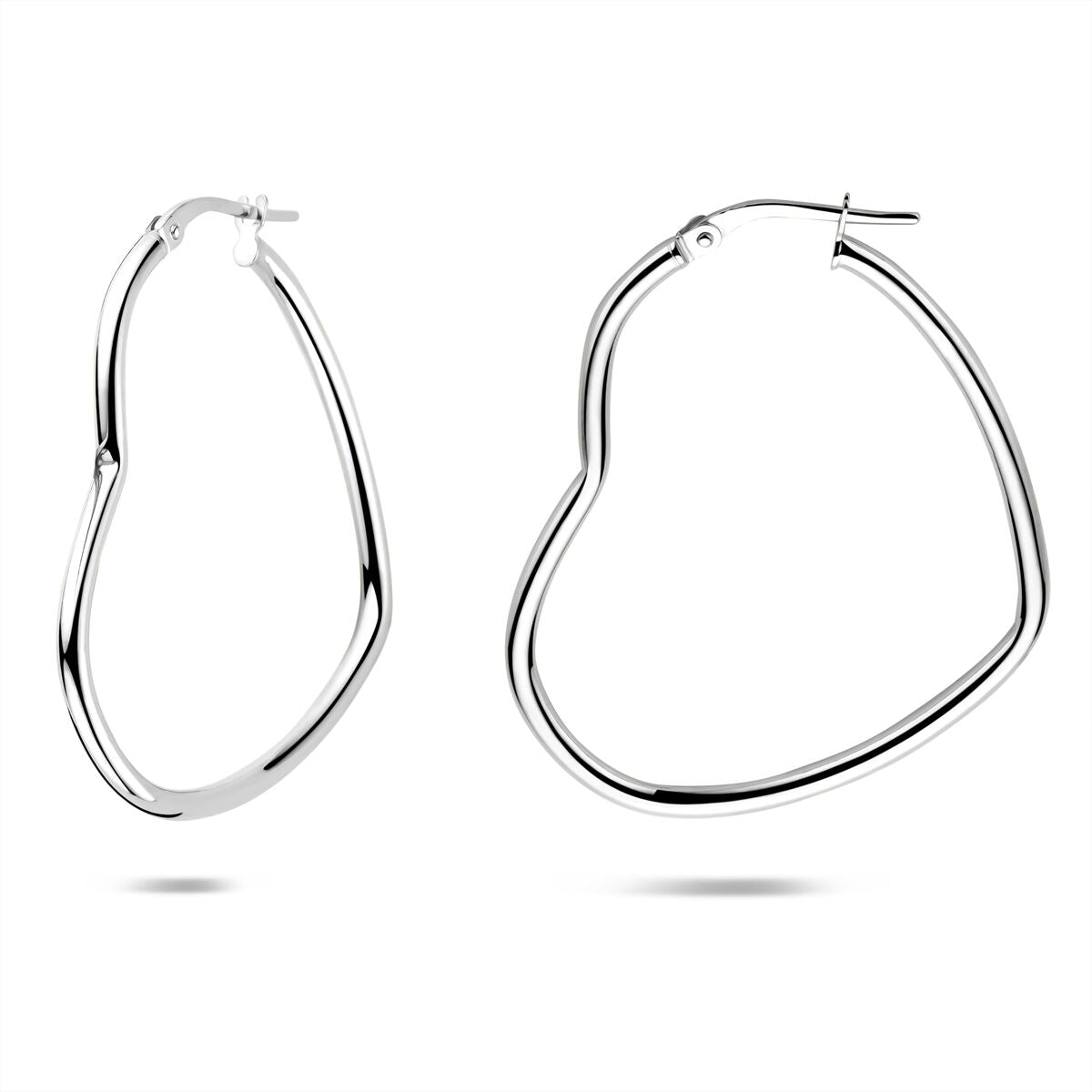 Fantasy Collection Oorbellen hartje 35,5 mm zilver