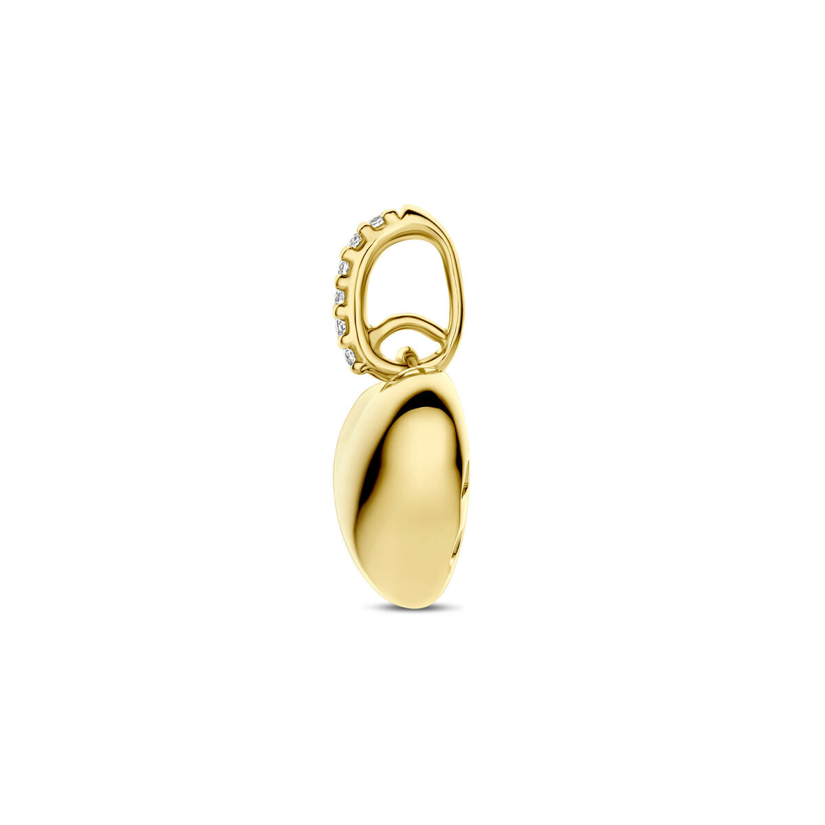 Hanger hart diamant 0.03ct h si 14K geelgoud 9 mm