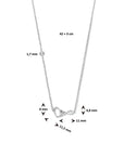 zilver gerhodineerd collier hart en infinity 42 + 3 cm 1337213