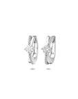 Zilveren gerhodineerde klapoorringen zirkonia 16 mm - 1341229