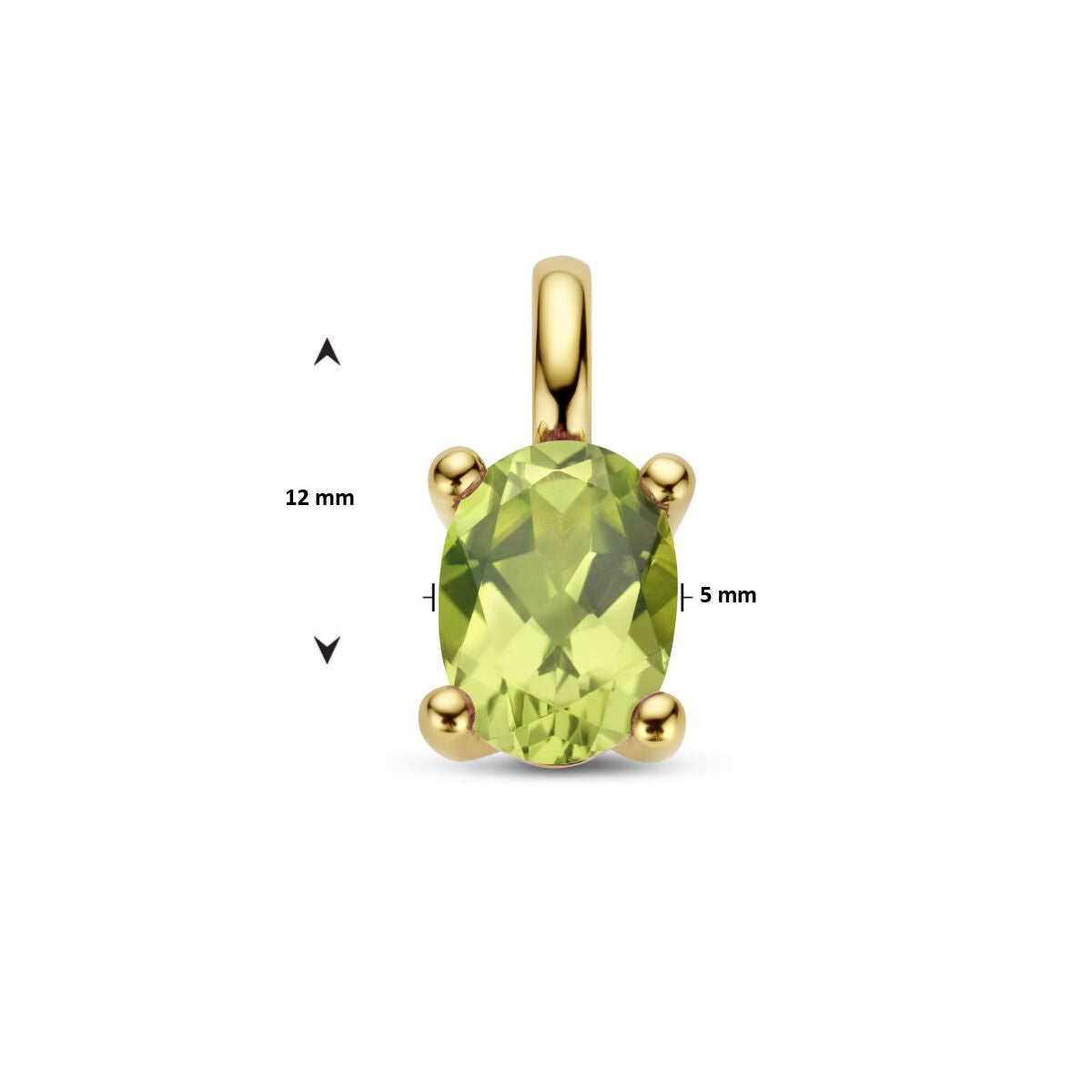 Fantasy Collection Hanger peridot 12 mm 14K geelgoud