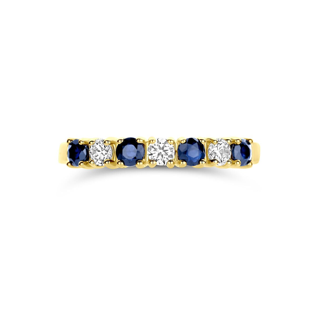 Ring saffier en zirkonia 14K geelgoud