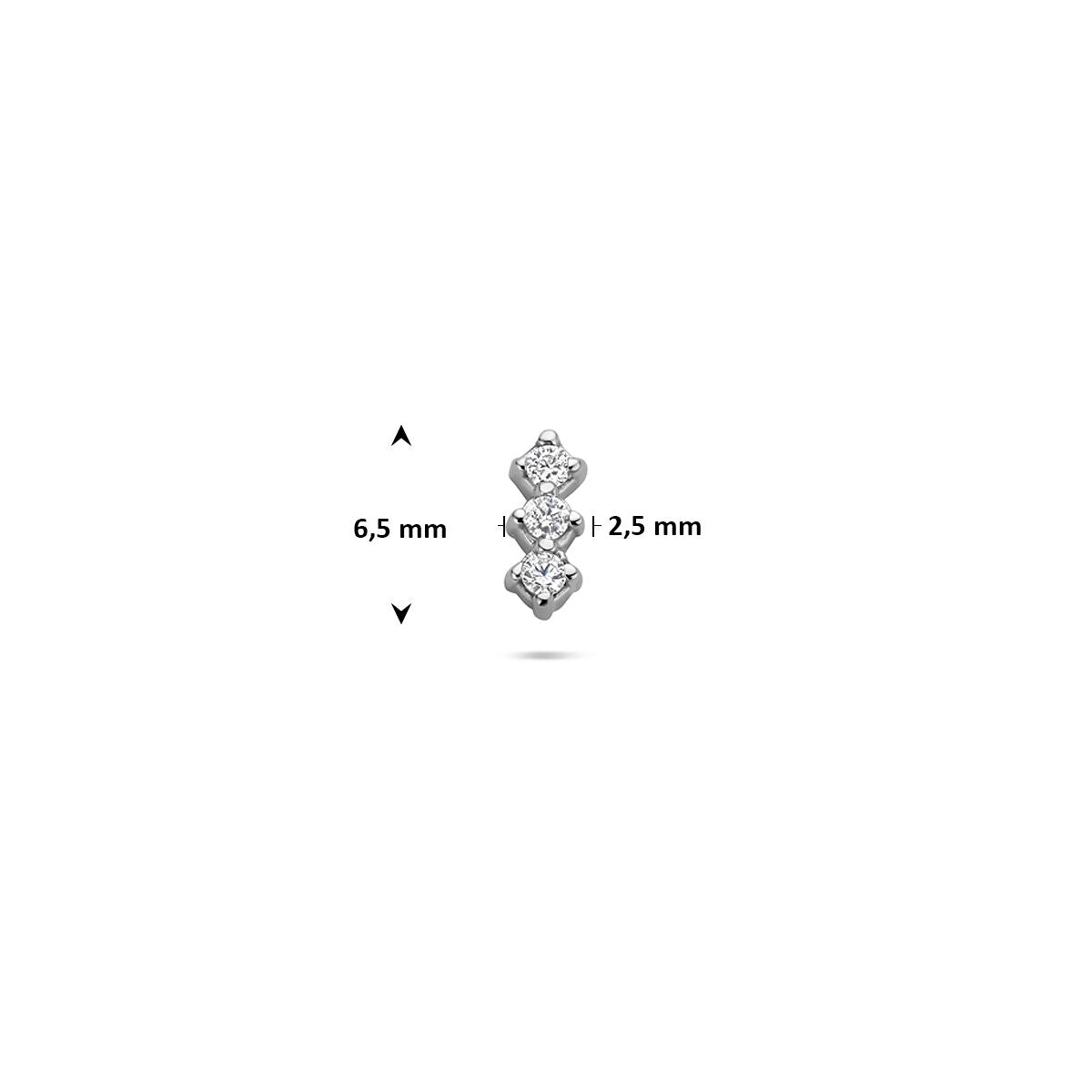 Fantasy Collection Flat back piercing zirkonia 6,5 mm zilver