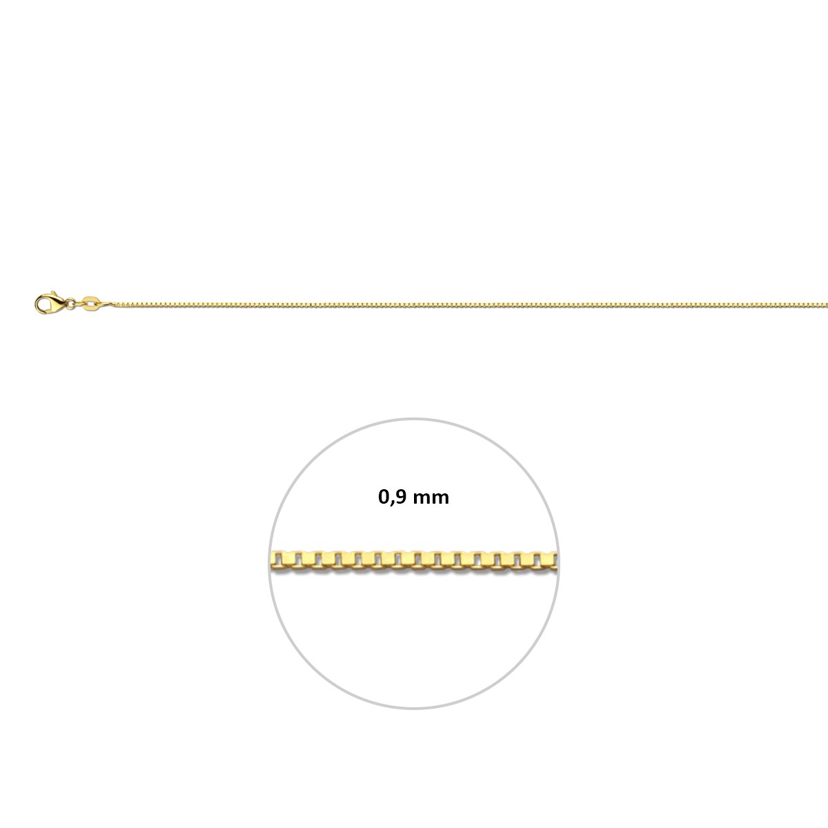 Collier venetiaans 0,9 mm doublé