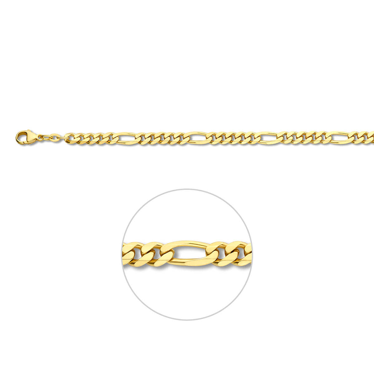 Armband figaro 5,0 mm doublé