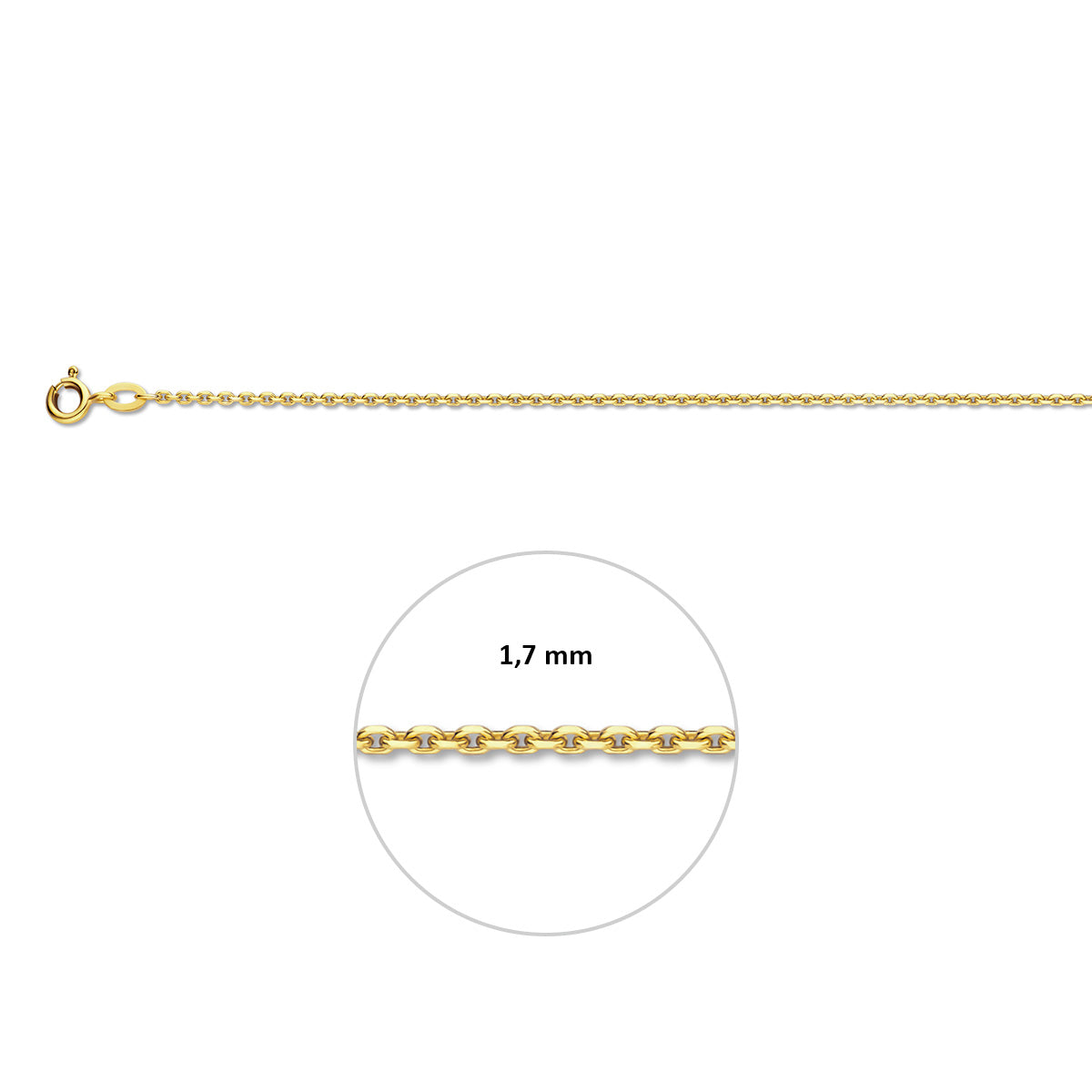 Collier anker gediamanteerd 1,7 mm doublé