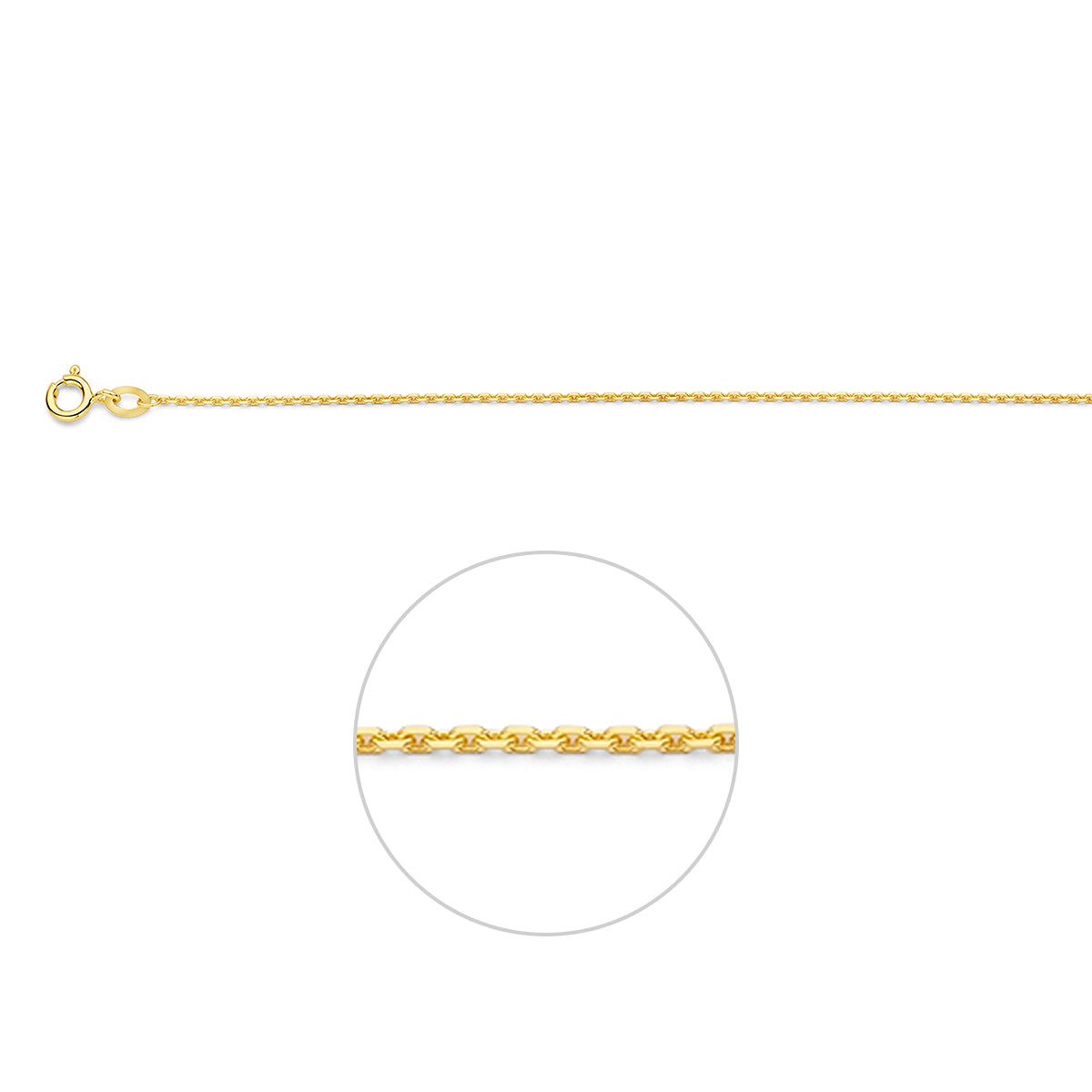Collier anker gediamanteerd 1,3 mm doublé