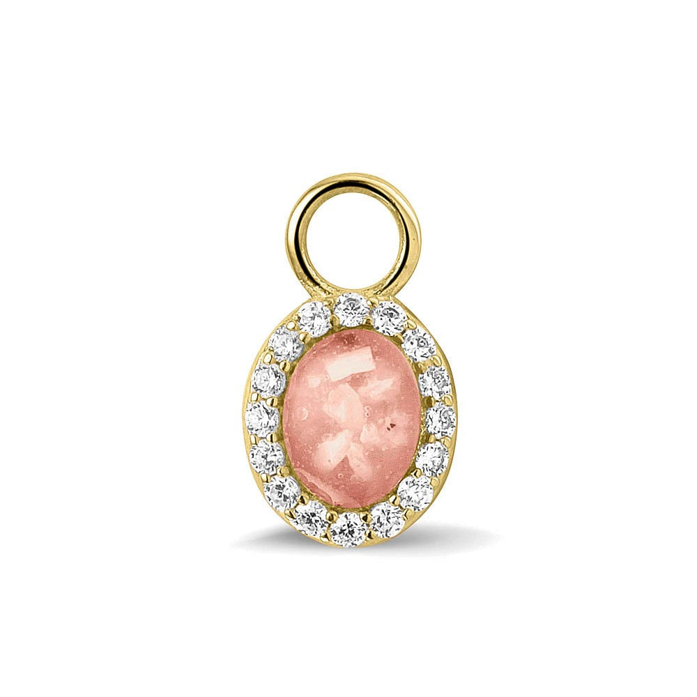 See You Gouden ovale oorhangers met steen – 312 – afbeelding 2