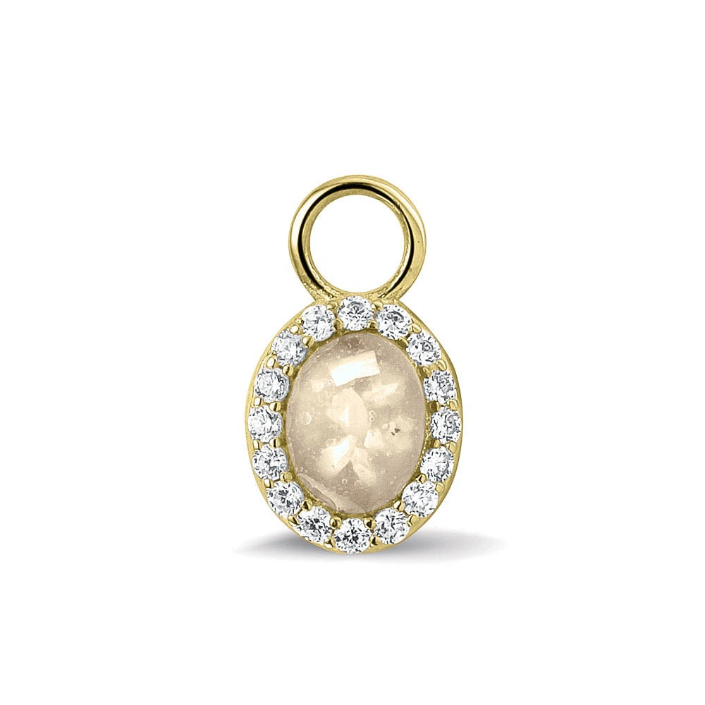 See You Gouden ovale oorhangers met steen – 312 – afbeelding 1