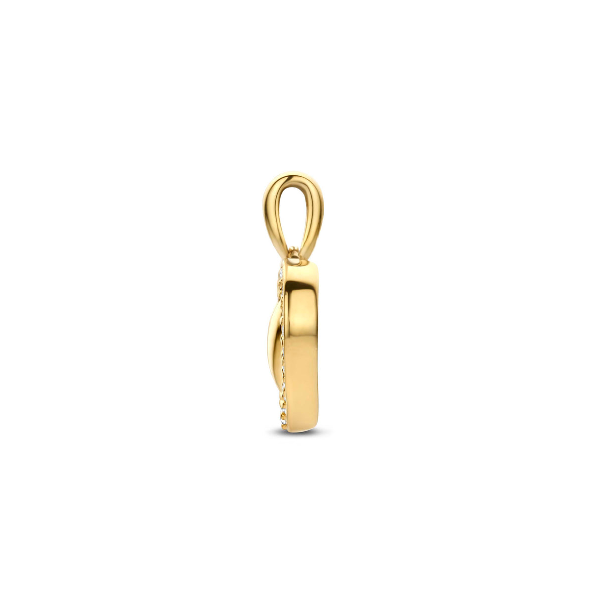 Hanger hart lab grown diamant 0.11ct f vs 14K geelgoud 10 mm