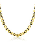 ZINZI Gold Plated Zilveren Rolex-Style Schakel Collier 8mm Breed 43cm ZIC2764G