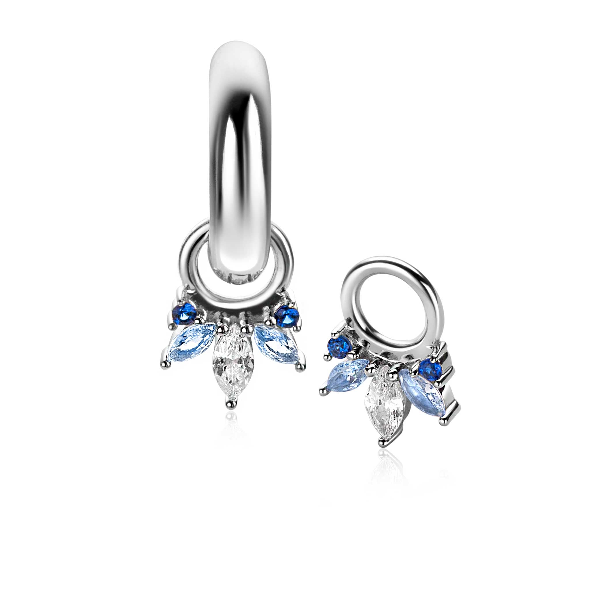 ZINZI Zilveren Oorbedels 10mm blauw - ZICH2633B