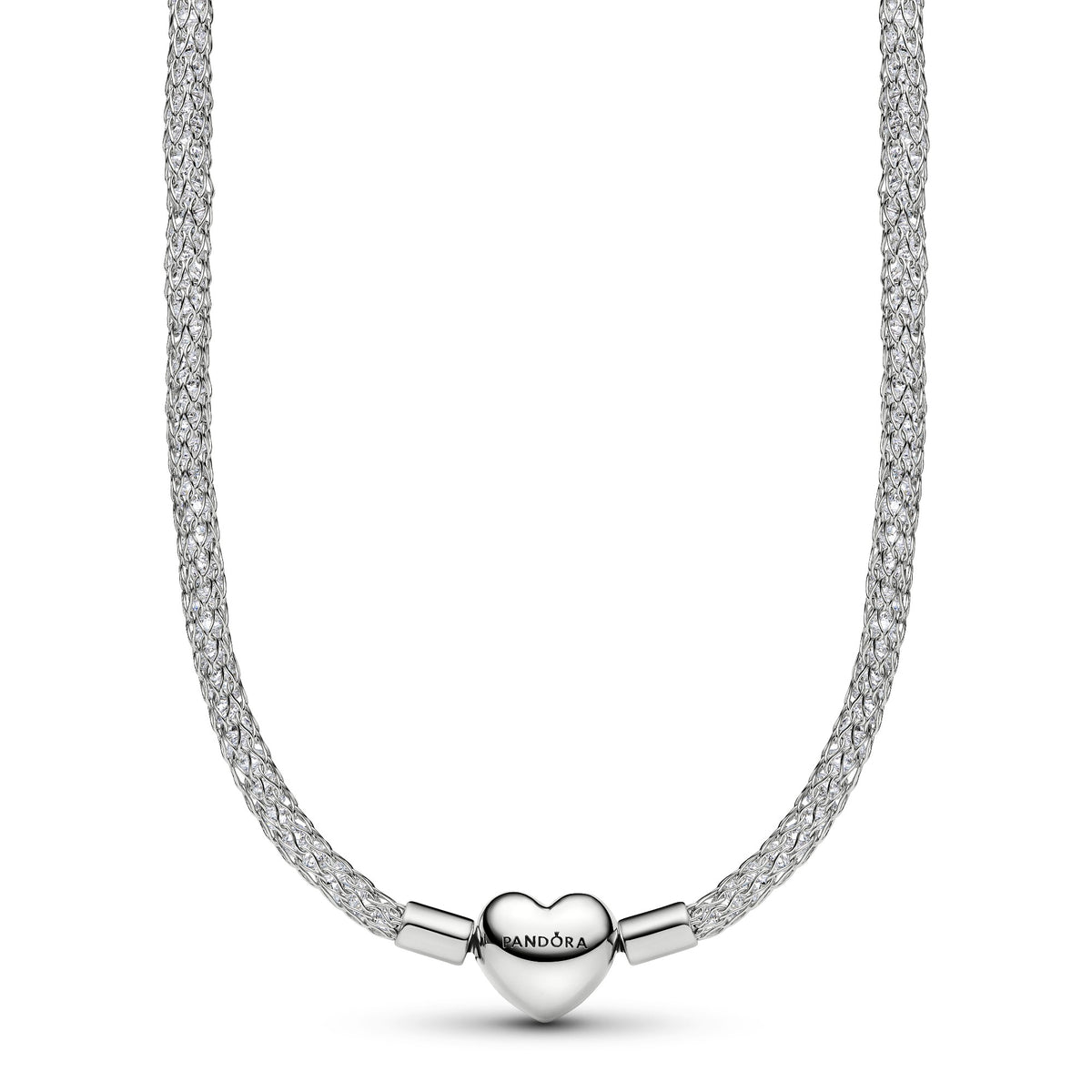 Pandora Hartsluiting Sprankelende Mesh Ketting platinaverguld