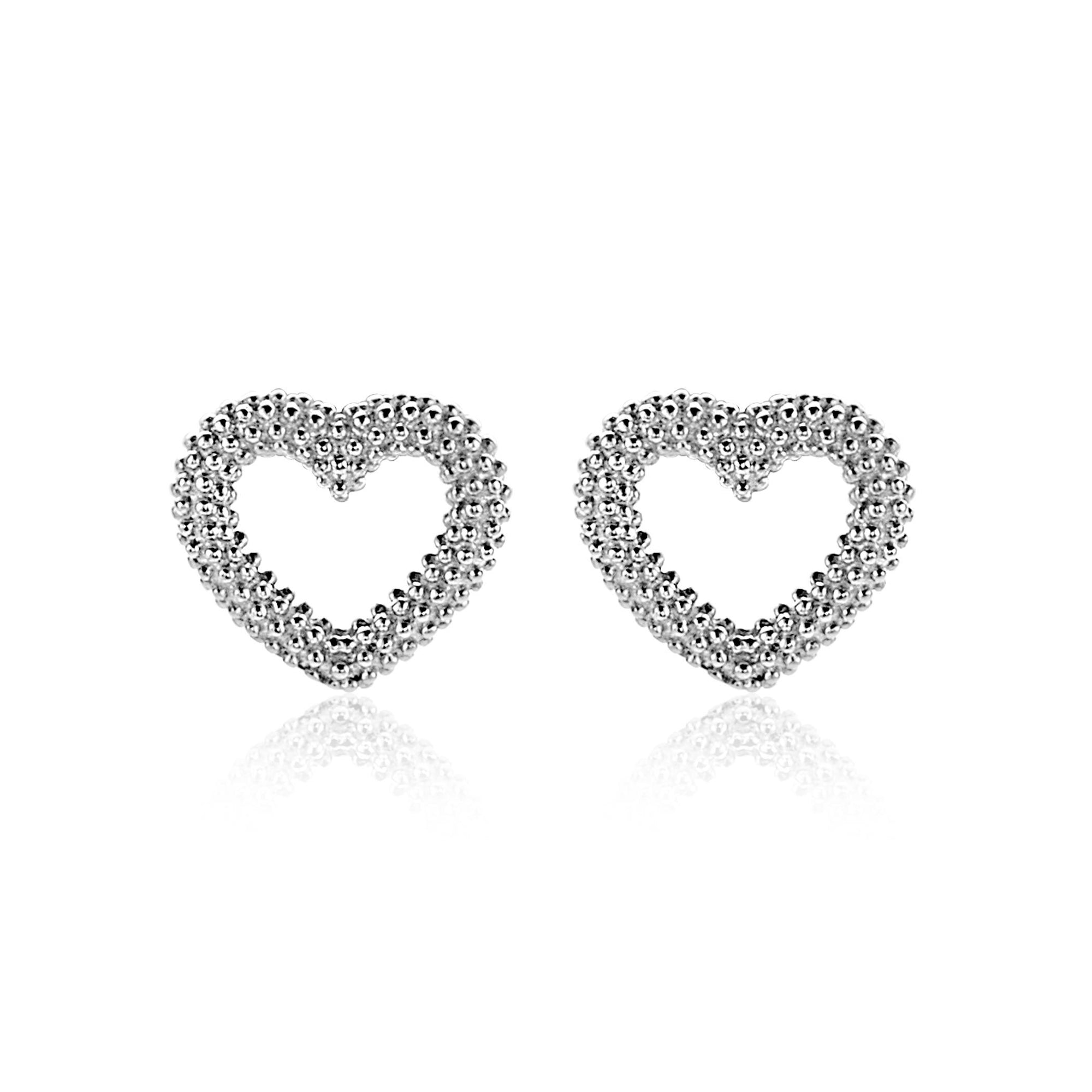 ZINZI zilveren oorstekers met bewerkt open hartje 10mm ZIO2703 - PansiteNederland.nl