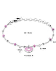 Zilver Gerhodineerd armband emaille hartje 13 + 3 cm 1341618