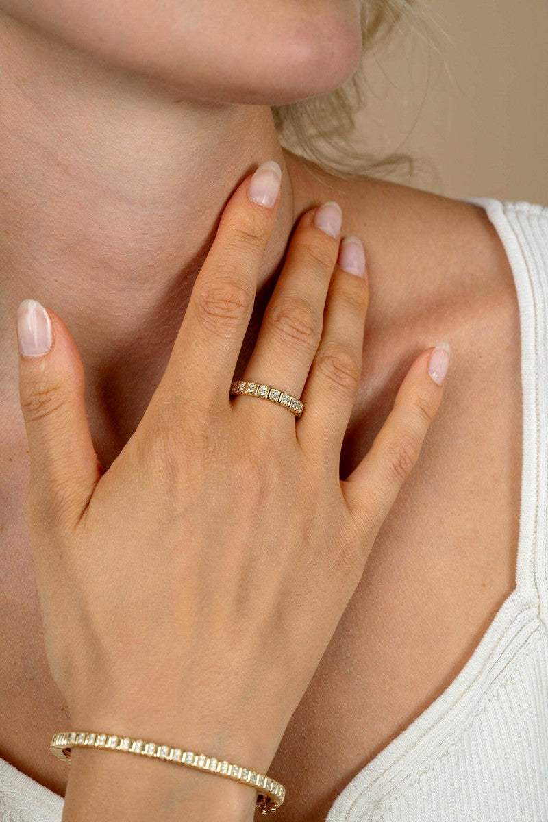 ZINZI Verguld Zilveren Ring met Witte Zirkonia - ZIR2686Y
