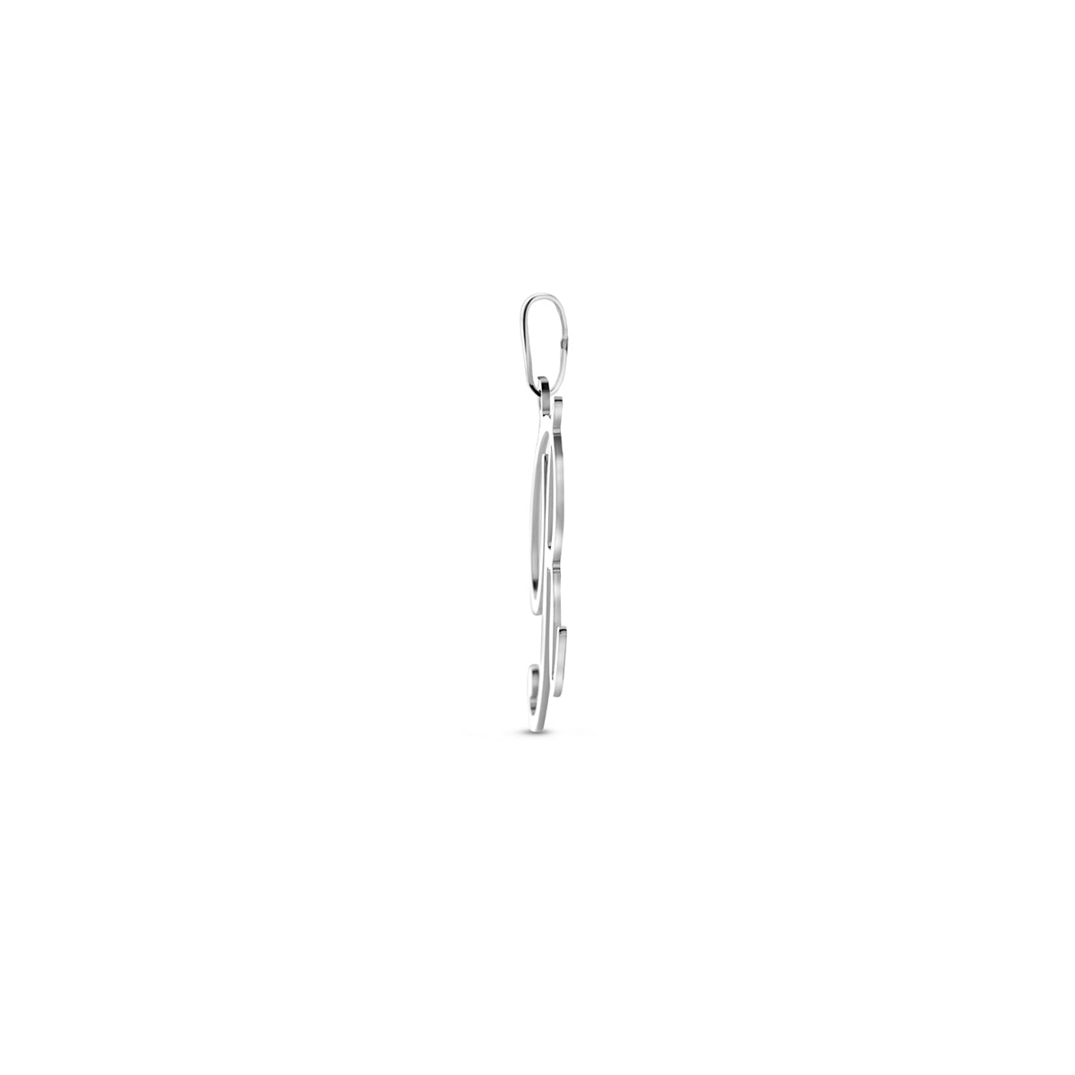 Hanger sierletter R 20,5 mm zilver #Letter_R