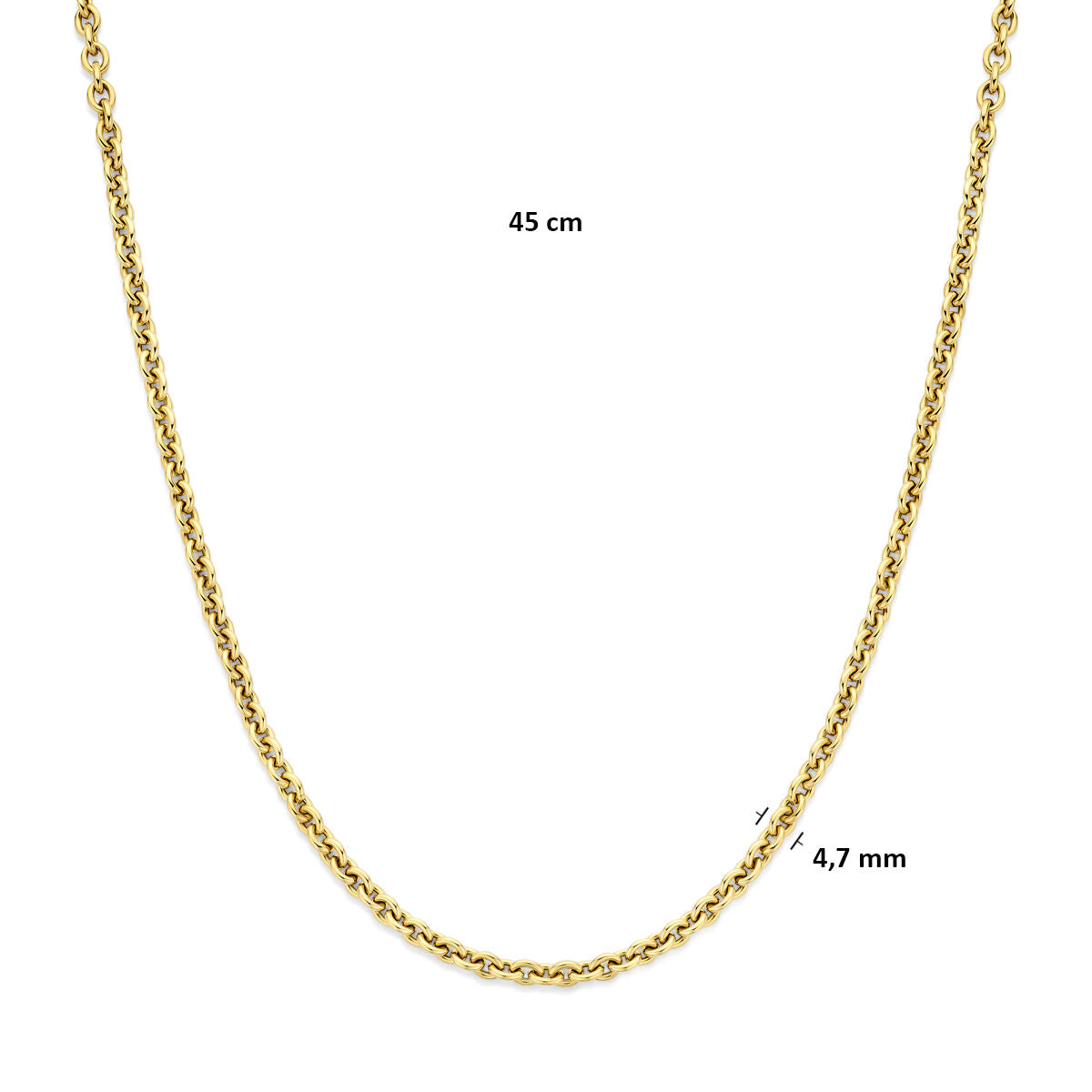Fantasy Collection Collier 4,7 mm 45 cm 14K geelgoud