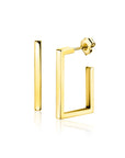 Zinzi Gold 14 karaat gouden oorstekers met grote strakke vierkantsvorm. Grootte 23 x 2,4mm. ZGO482 - PansiteNederland.nl