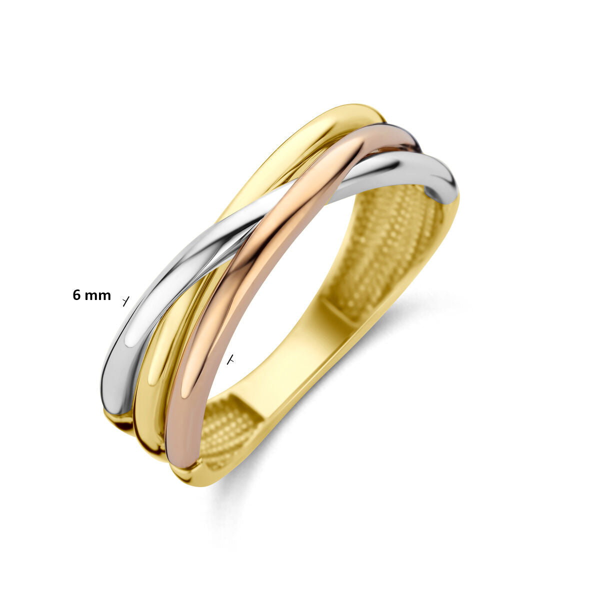 Trinity ring tricolor 14K tricolor goud