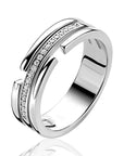 ZINZI zilveren multi-look ring (6mm breed) 3 banen met witte zirkonia ZIR2730 - PansiteNederland.nl