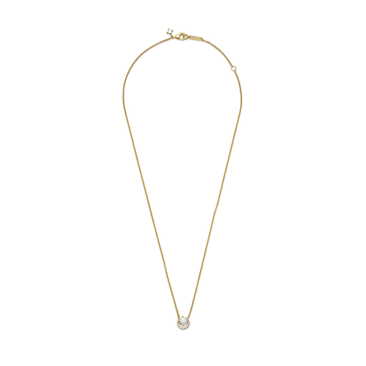 Pandora Sprankelende Ronde Halo Ketting met Hanger goudverguld 361174C01