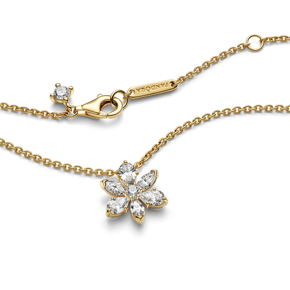 Pandora Sprankelende Herbarium Cluster Ketting met Hanger goudverguld 362387C01