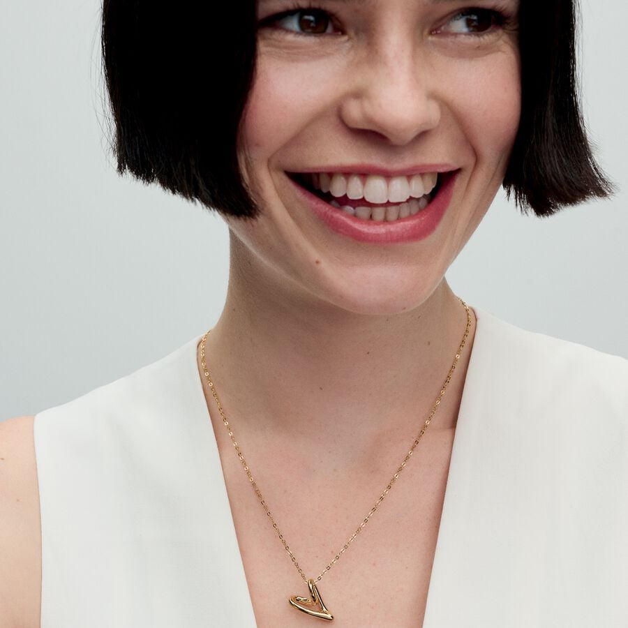 Pandora ESSENCE Organisch Gevormde Ketting met Hartvormige Hanger - 363272C00 - PansiteNederland.nl