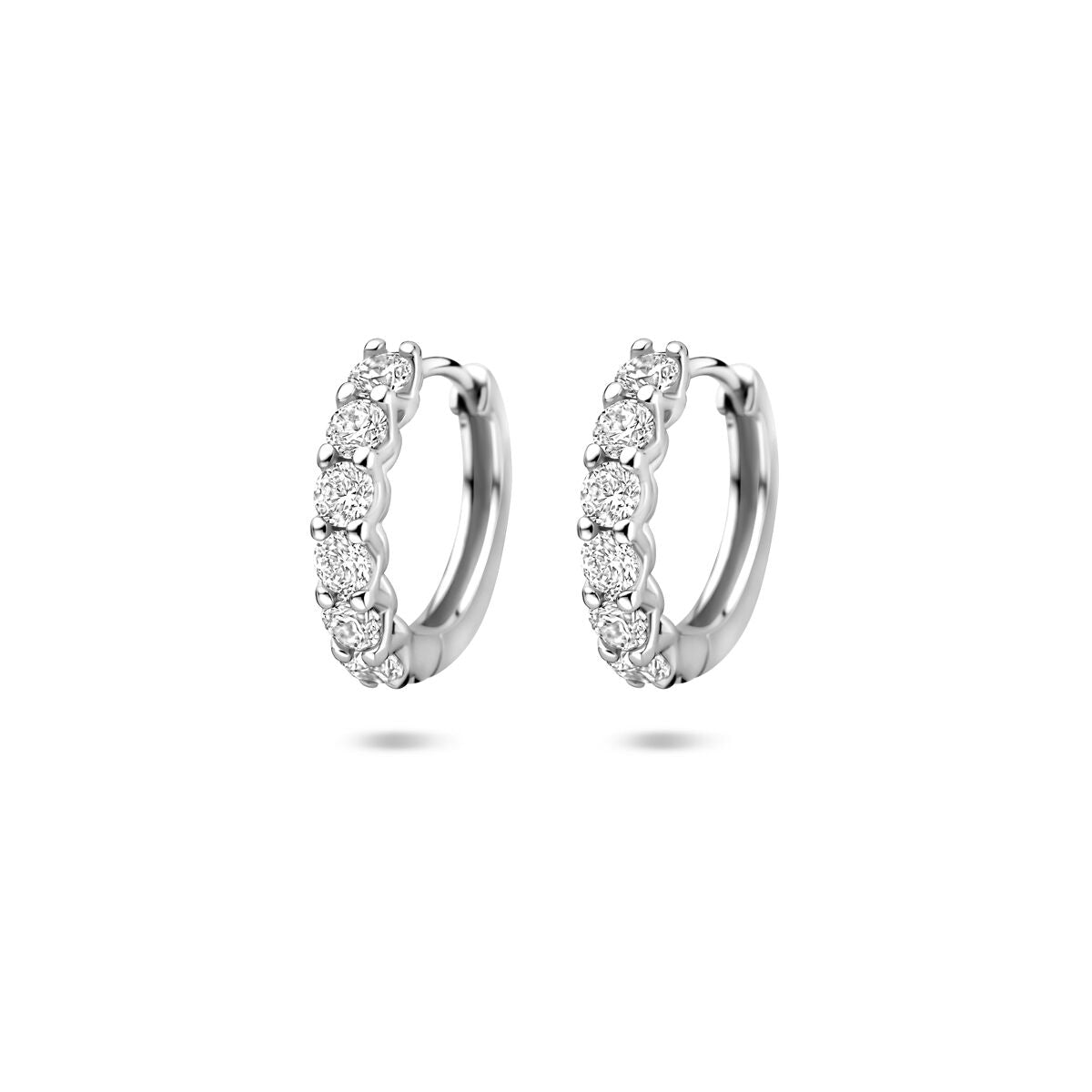 Fantasy Collection Oorbellen zirkonia 14,5 mm zilver