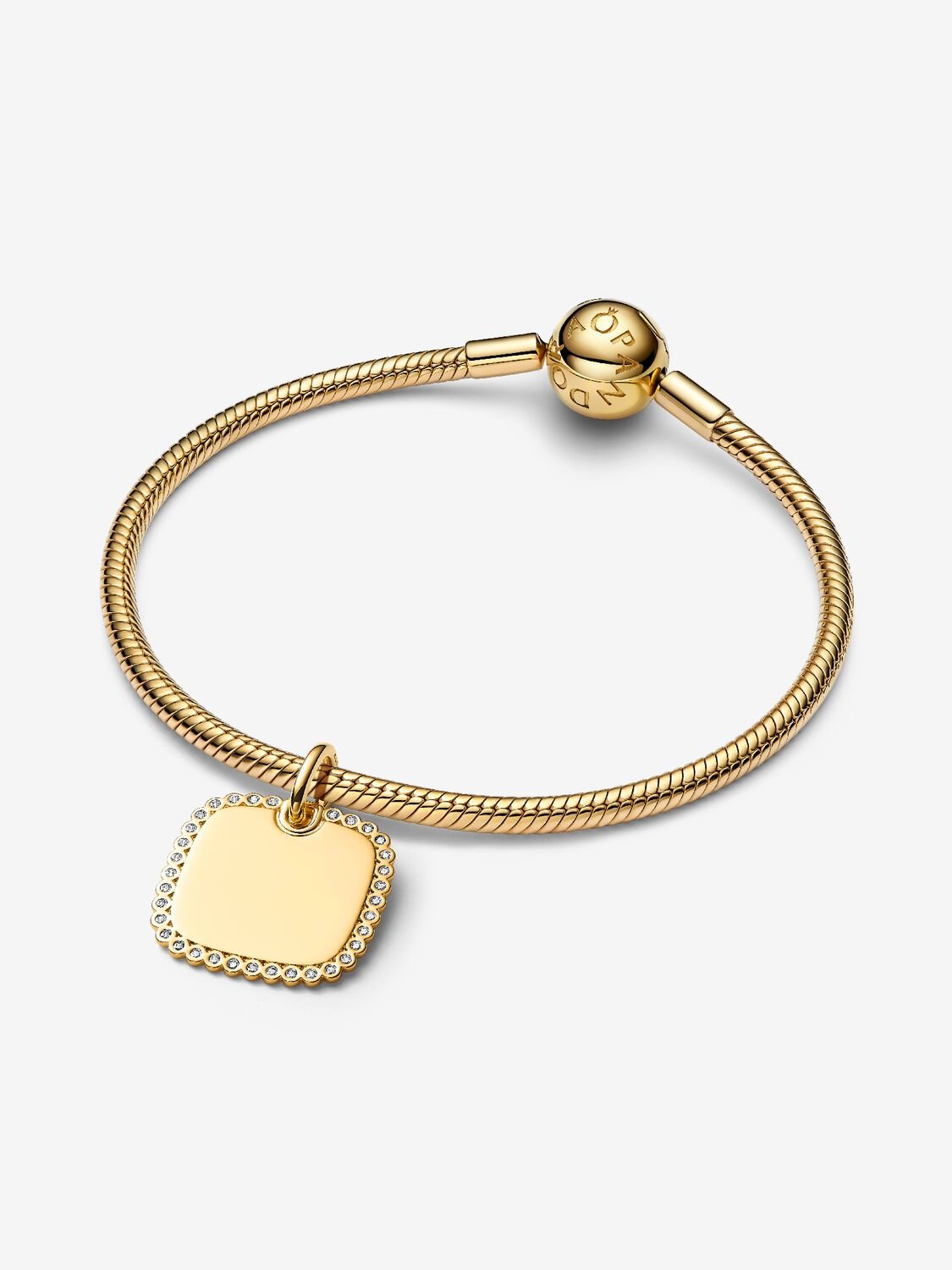 Pandora Hanger graveerbaar vierkant plaatje 364009C01