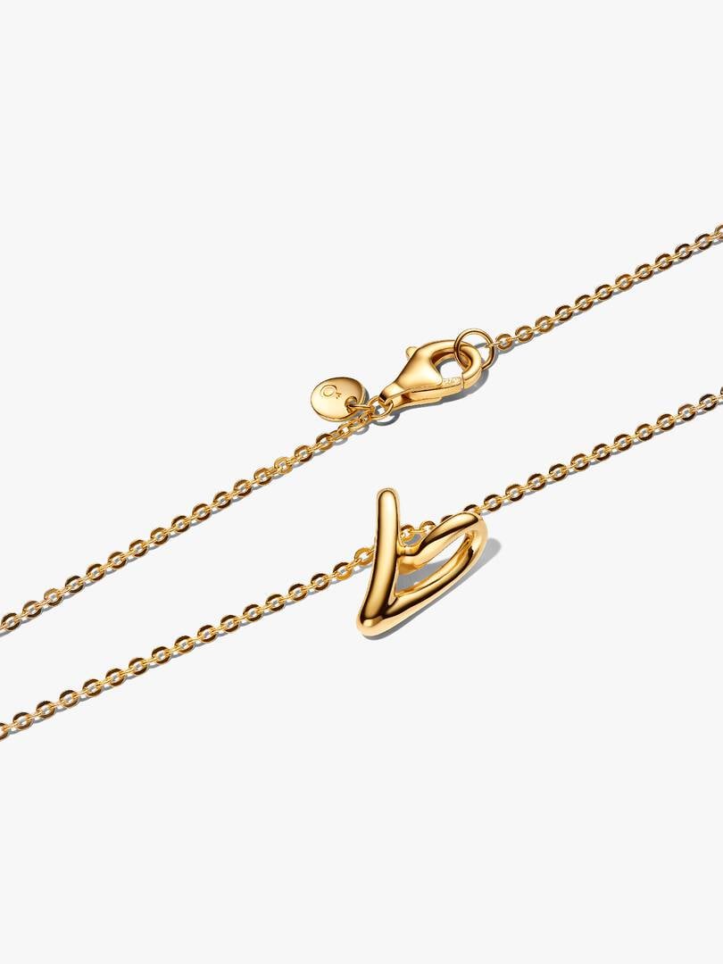 Pandora Organisch Gevormde Ketting met Kleine Hartvormige Hanger goudverguld - 364360C00