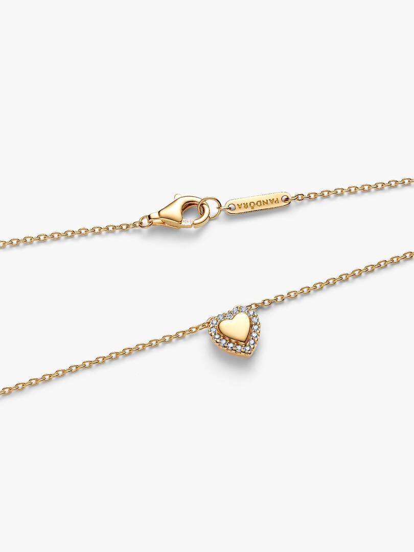 Pandora Sprankelend Hart Halo Halsketting goudverguld - 364364C01