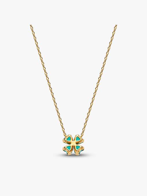 Pandora Ketting met Groen Klavertjevier Hanger goudverguld - 364502C01