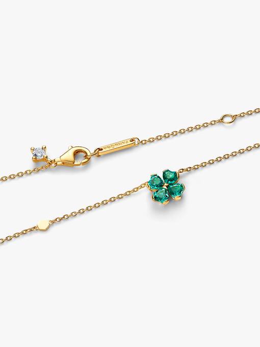 Pandora Ketting met Groen Klavertjevier Hanger goudverguld - 364502C01