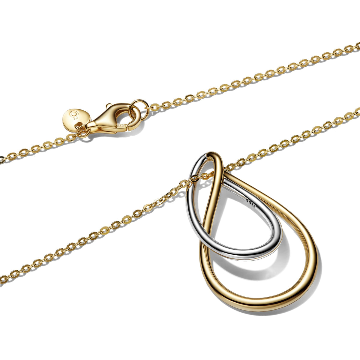 Pandora Tweekleurige Dubbele Hangerketting bicolor zilver en goudverguld 364668C00