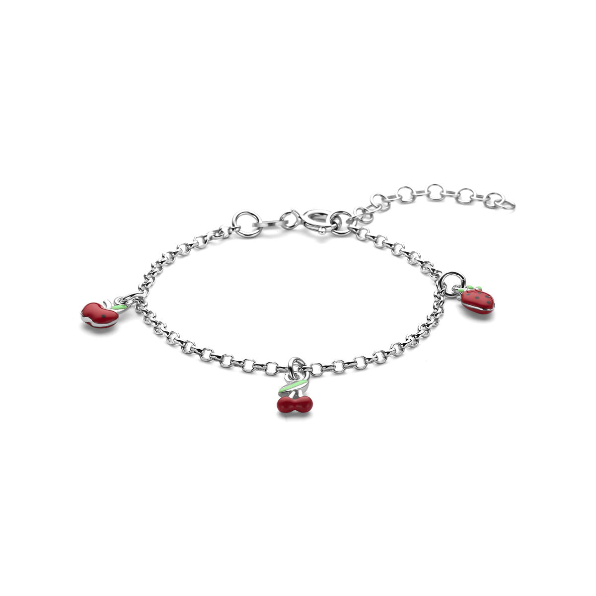 Fantasy Collection Armband emaille fruit 13 + 3 cm zilver