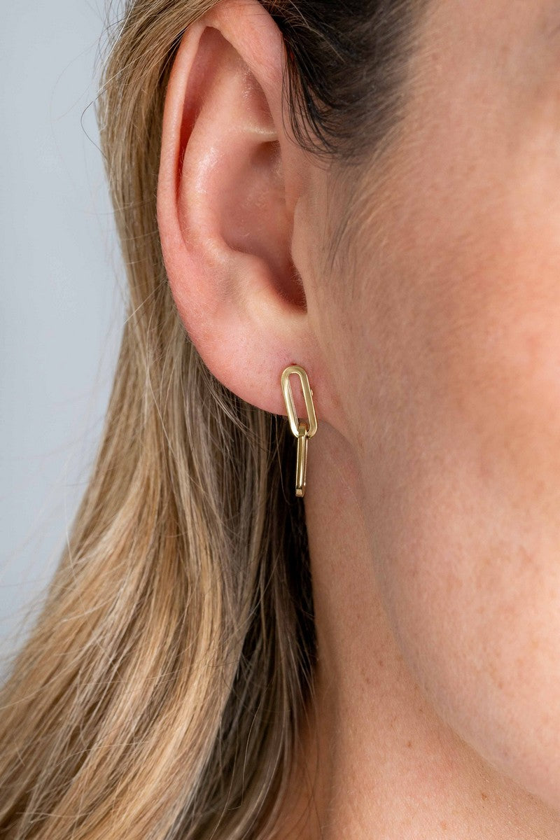 ZINZI 14K Gouden Oorknoppen ZGO360 25mm zilver oorbellen