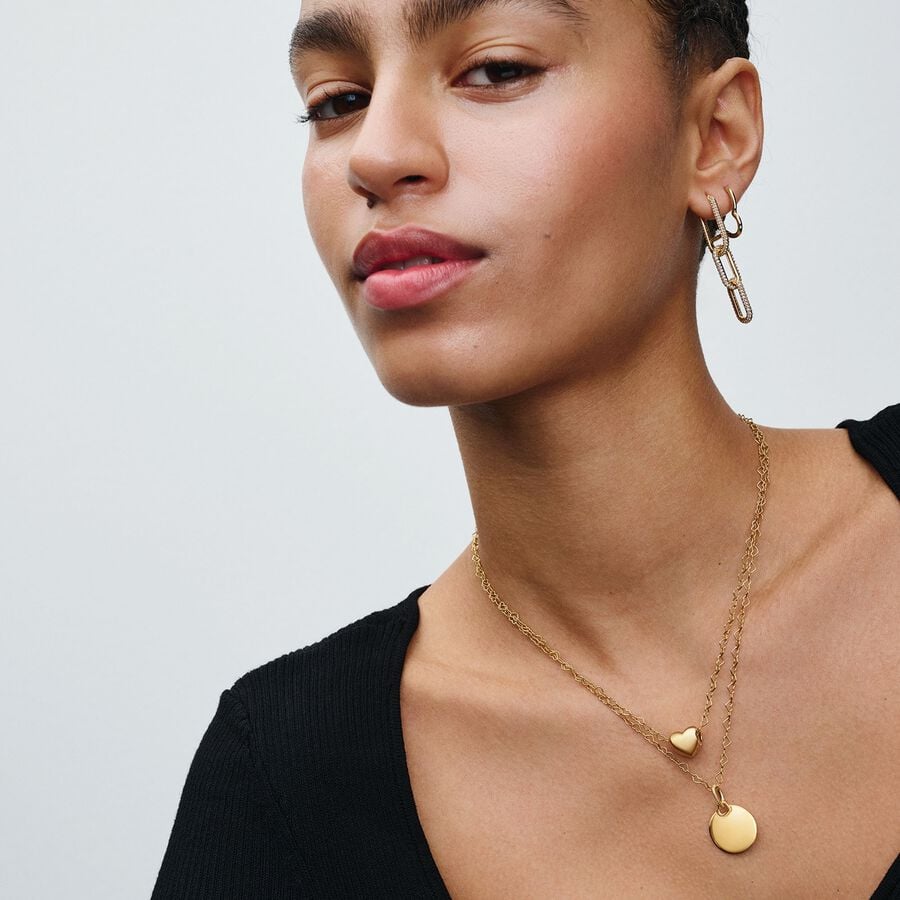 Pandora Graveerbare Rond Label Hangende Bedel goudverguld - 368610C00