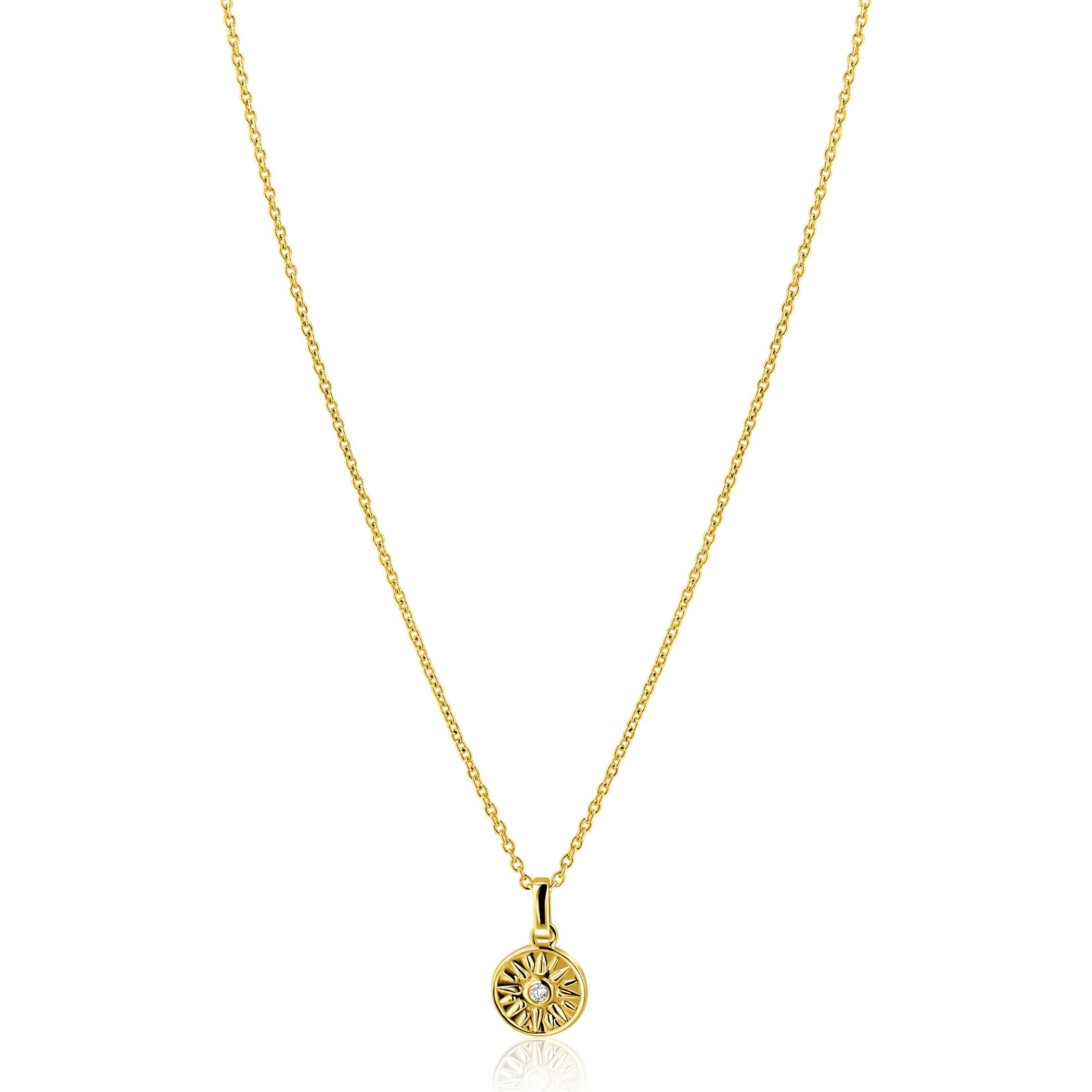 ZINZI Verguld Zilveren Ketting 42-45cm - ZIC2741