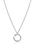 ZINZI Zilveren Ketting met Ronde Slang Hanger 15mm en Peervormige Zirkonia 42-45cm ZIC2722