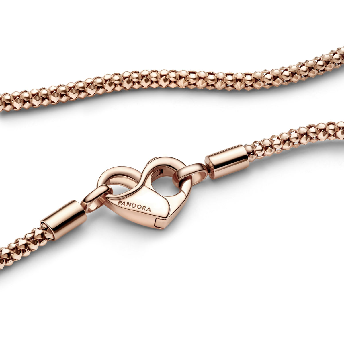 Pandora Moments studded schakelketting roségoudverguld 382451C00