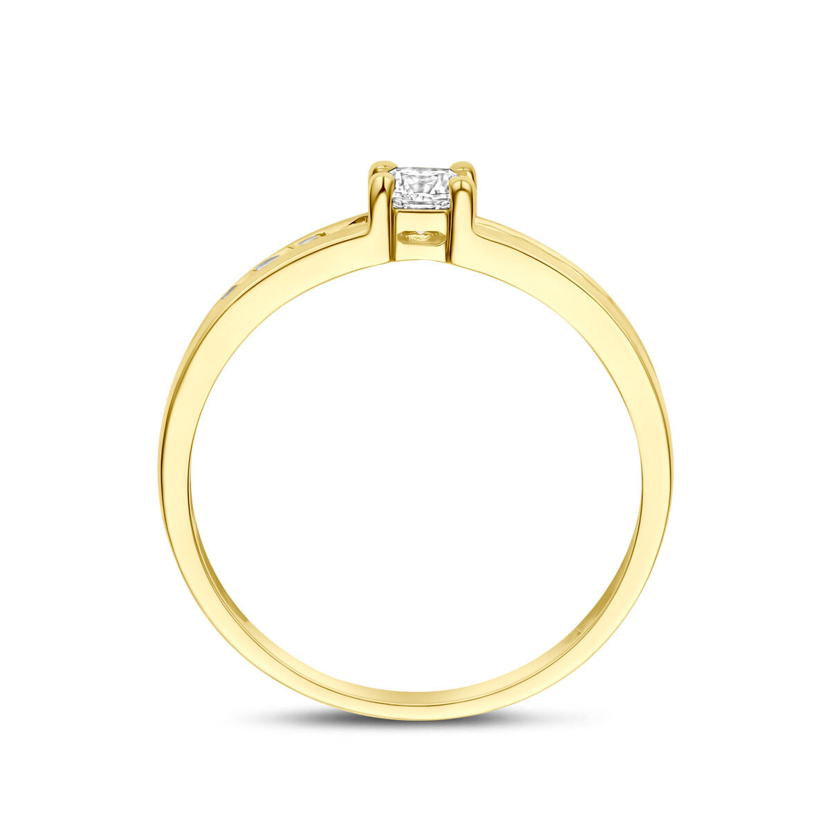 14K Geelgouden Ring met Zirkonia